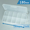 Plastic Compartment Box 10 Grids, Hanging Hole, 6.9x3.7x1.1 inch