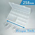 Plastic Compartment Box 24 Grids, Adjustable Dividers, Hanging Hole, 10.2x7.3x2 inch