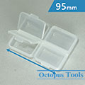 Plastic Compartment Box 4 Grids, 4 Lids, 3.8x2.6x0.7 inch