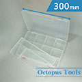 Plastic Compartment Box 2 Layers, 1 Tray, Adjustable Dividers, Hanging Hole, 11.8x8.5x2.4 inch