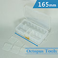 Plastic Compartment Box 14 Grids, Adjustable Dividers, Hanging Hole, 6.5x3.7x1.8 inch