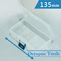 Plastic Compartment Box 4 Grids, Hanging Hole, 5.3x3x1.6 inch