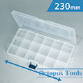 Plastic Compartment Box 18 Grids, Hanging Hole, 9.1x4.7x1.2 inch
