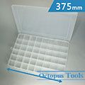 Plastic Compartment Box 48 Grids, Hanging Hole, 14.8x10.2x1.6 inch