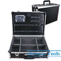 Aluminum Storage Case 450x325x170mm w/ Removable Panels Black