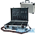 Aluminum Storage Case 455x330x152mm, w/ Removable Panels, Grey
