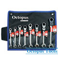 Octopus 8-Piece Flex-Head Ratcheting Combination Wrench Spanner Set