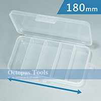Plastic Compartment Box 5 Grids, Hanging Hole, 6.9x3.7x1.1 inch