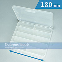 Plastic Compartment Box 7 Grids, Hanging Hole, 7.1x6.1x1.6 inch