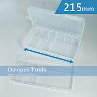 Plastic Compartment Box 2 Layers, 1 Tray, Hanging Hole, 8.5x4.8x2.2 inch