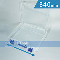 Plastic Compartment Box 1 Grid, Handle, 13.4x9.9x3.2 inch