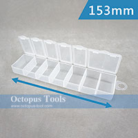 Plastic Compartment Box 7 Grids, 6 Lids, Hanging Hole, 6x1.6x0.8 inch