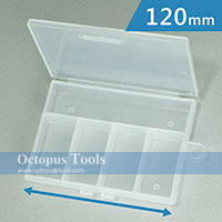 Plastic Compartment Box 5 Grids, Hanging Hole, 4.7x3.5x0.8 inch