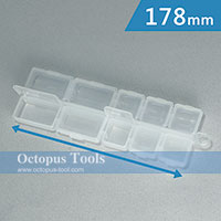 Plastic Compartment Box 10 Grids, 10 Lids, Hanging Hole, 7x2.4x0.6 inch