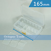 Plastic Compartment Box 14 Grids, Adjustable Dividers, Hanging Hole, 6.5x3.7x1.8 inch