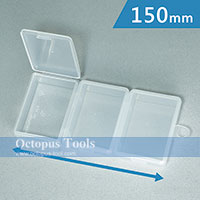 Plastic Compartment Box 3 Grids, 3 Lids, Hanging Hole, 5.9x2.8x0.9 inch