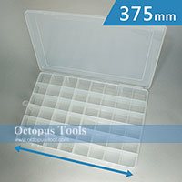 Plastic Compartment Box 48 Grids, Hanging Hole, 14.8x10.2x1.6 inch