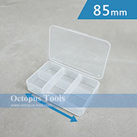 Plastic Compartment Box 6 Grids, Adjustable Dividers, 3.4x2.3x0.8 inch