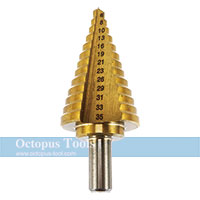 Titanium Coated Step Drill Bit Round Shank 6-35mm
