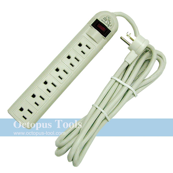 6Outlet Surge Protector Power Strip 1650W, 1.8M Long(382.16307)_Surge