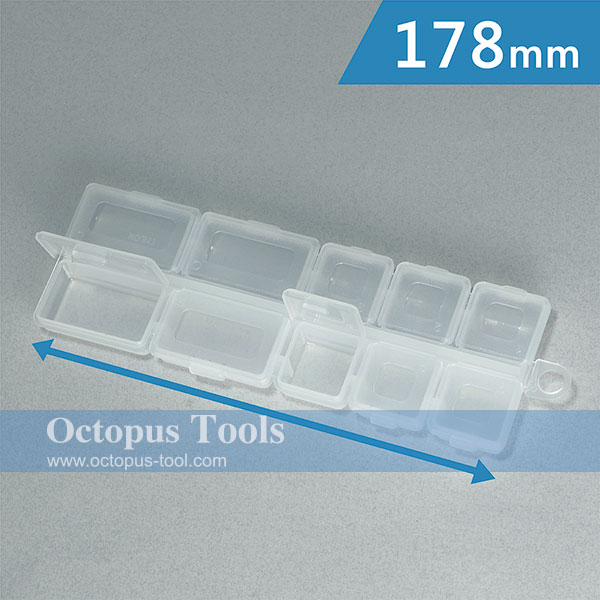 Plastic Storage Box (10 Compartments, 175 x 58 x 18 mm)