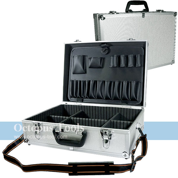 Aluminum Storage Case 455x330x152mm, w/ Removable Panels, White