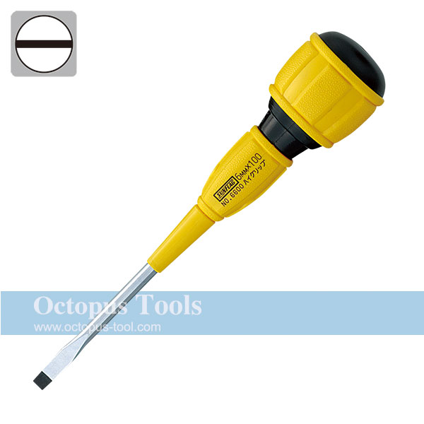 High-Grip Screwdriver Slotted 6.0x100mm No.6600 SUNFLAG