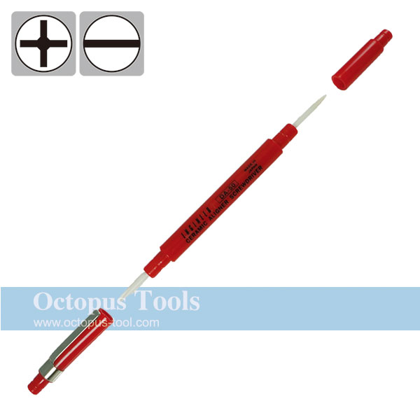 Ceramic Alignment Driver, Both Ends, Slotted 0.35x0.8mm / Philips #0