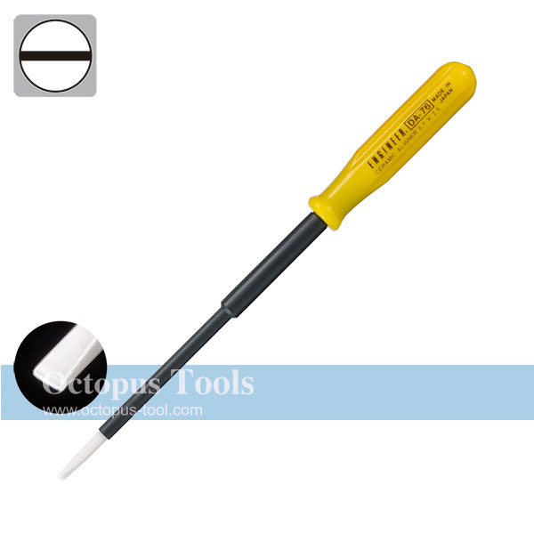 Ceramic Alignment Driver, Long Shaft, Slotted 0.7x2.5mm
