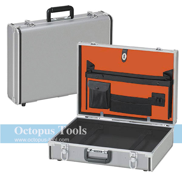 Aluminum Case, w/ Document Panel and Belts For Fixing Items