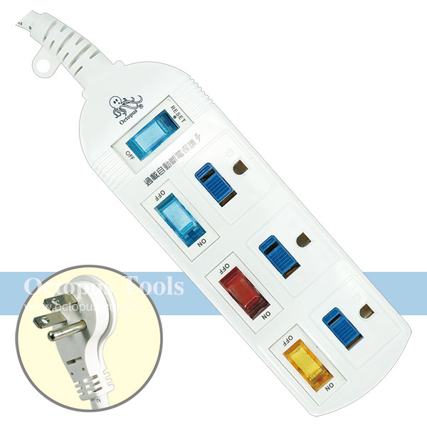 Individual Switch 3-Outlet Power Strip 1650W 1.8M Long