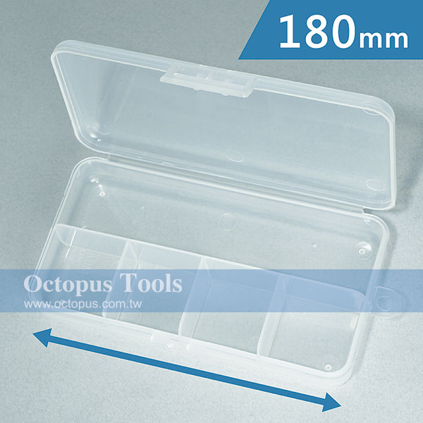 Plastic Compartment Box 5 Grids, 1 Big 4 Small, Hanging Hole, 6.9x3.7x1.1 inch