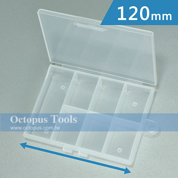 Plastic Compartment Box 7 Grids, Hanging Hole, 4.7x3.5x0.8 inch