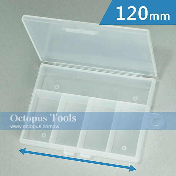 Plastic Compartment Box 5 Grids, Hanging Hole, 4.7x3.5x0.8 inch