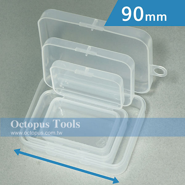 Plastic Compartment Box 1 Grid, 3 Pieces in 3 Sizes, Hanging Hole, 3.5x2.6x1.2 inch(Biggest)
