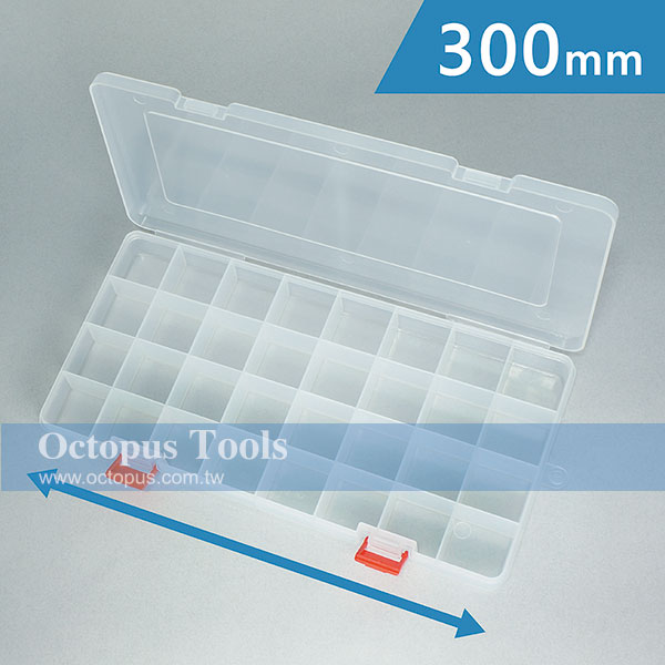 Plastic Compartment Box 32 Grids, Hanging Hole, 11.8x6.1x1.2 inch