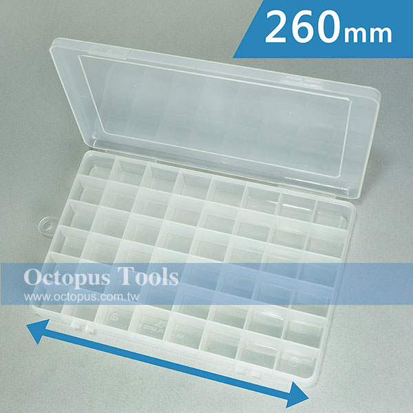 Plastic Compartment Box 48 Grids, Hanging Hole, 10.2x6.9x1.2 inch