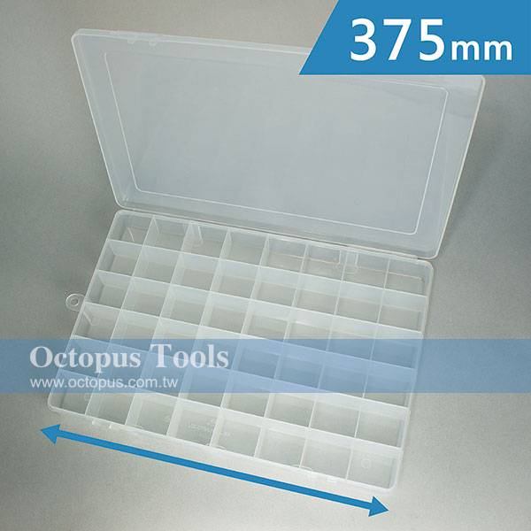 Plastic Compartment Box 48 Grids, Hanging Hole, 14.8x10.2x1.6 inch