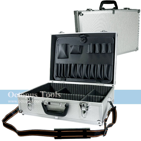Aluminum Storage Case 455x330x152mm, w/ Removable Panels, White