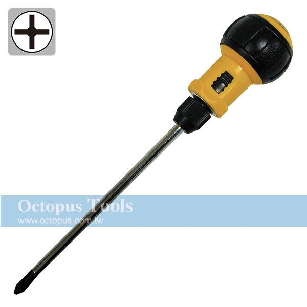 Cushion Grip Ratchet Drivers, #2 Philips Tip, 160mm Long