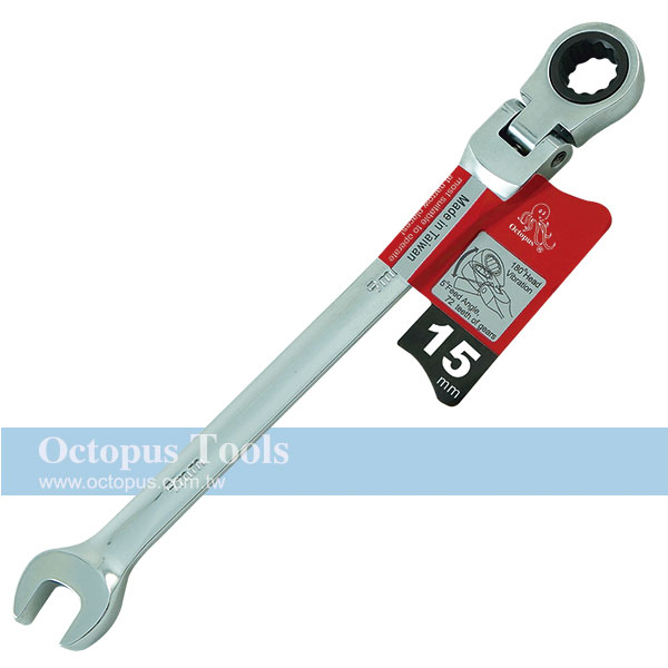 Flex Head Combination Ratcheting Wrench 15mm