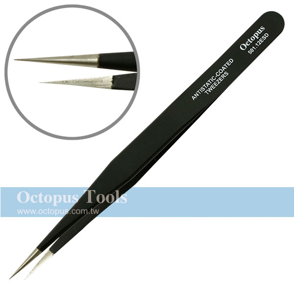 ESD-safe Stainless Steel Non-Magnetic Tweezers Fine Straight Tip