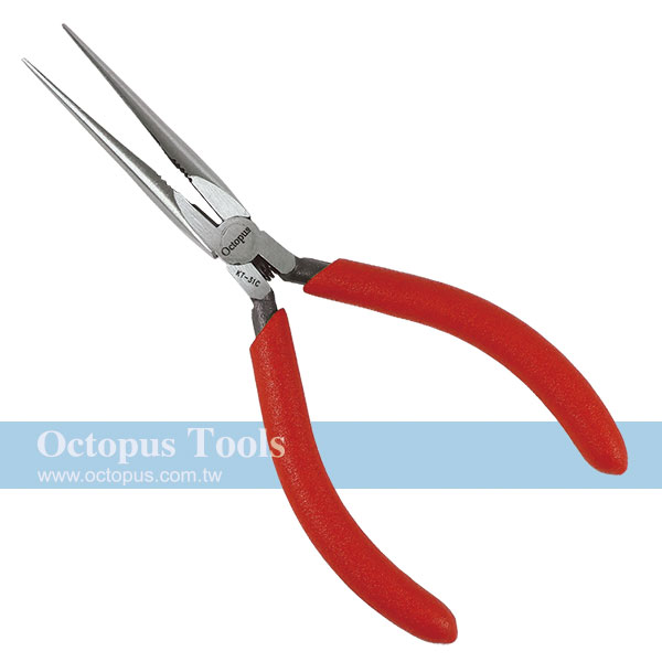 Long Nose Electronics Pliers Serrated with Cutter 6