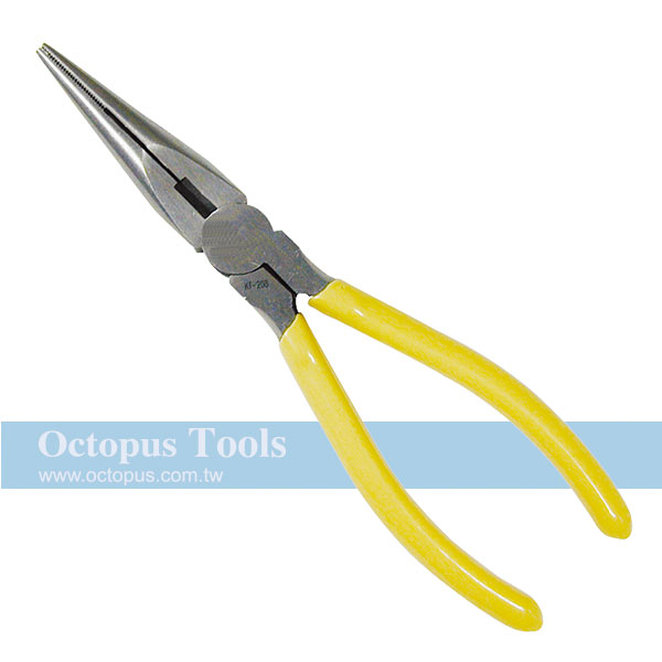 Long Nose Pliers Serrated with Cutter 8