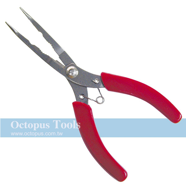 Long Nose Fishing Pliers Serrated with Cutter 6