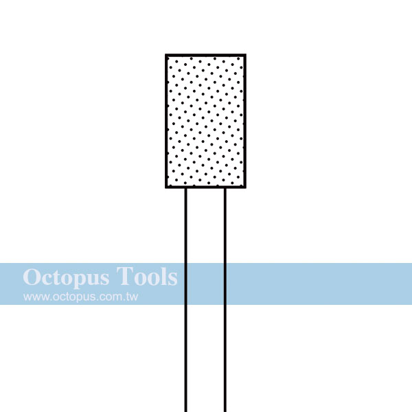 Diamond-Coated Tip Burr Dia. 6mm Flat Top Cylinder 3mm Shank