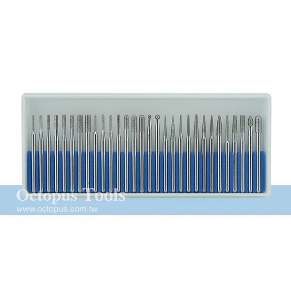 Diamond-Coated Tip Assorted Burrs 30pcs/set