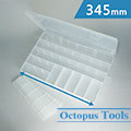 Plastic Compartment Box 35 Grids, Adjustable Dividers, Hanging Hole, 13.6x9.3x2 inch