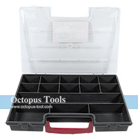 Plastic Compartment Box 14 Grids, Handle, 12.2x8.2x1.8 inch