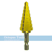 Titanium Coated Step Drill Bit Hex Shank 6-20mm